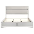 Pemberly Row California King Bed with Diamond Trim and Glitter Stripe in White