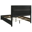 Pemberly Row California King Bed with Diamond Trim and Glitter Stripe in Black