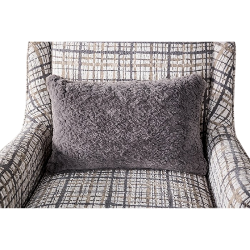 Pemberly Row Accent Club Chair w/ Accent Pillow & Pocket Coils in Black & White