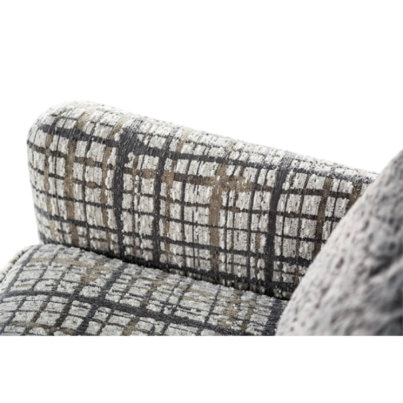 Pemberly Row Accent Club Chair w/ Accent Pillow & Pocket Coils in Black & White