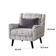 Pemberly Row Accent Club Chair w/ Accent Pillow & Pocket Coils in Black & White