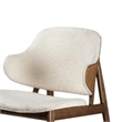 Pemberly Row Winged Back Accent Chair in Beige Boucle with Walnut Brown Frame