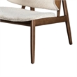 Pemberly Row Winged Back Accent Chair in Beige Boucle with Walnut Brown Frame