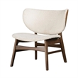 Pemberly Row Winged Back Accent Chair with Beige Boucle and Walnut Brown Frame