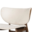 Pemberly Row Winged Back Accent Chair with Beige Boucle and Walnut Brown Frame