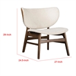 Pemberly Row Winged Back Accent Chair with Beige Boucle and Walnut Brown Frame