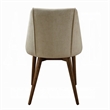 Pemberly Row 2Pc Scoop Back Side Chairs with Beige Fabric Seat in Walnut Brown