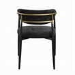 Pemberly Row Set of 2 Dining Side Chairs w/ Padded Seat & Gold Accents in Black