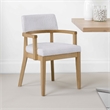 Pemberly Row 2Pc Dining Armchairs with Open Back & Padded Seat in White & Brown