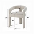 Pemberly Row Set of 2 Side Dining Chairs with Rounded Back in White Chenille