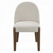 Pemberly Row Set of 2 Side Dining Chairs with Curved Back in White and Oak Brown