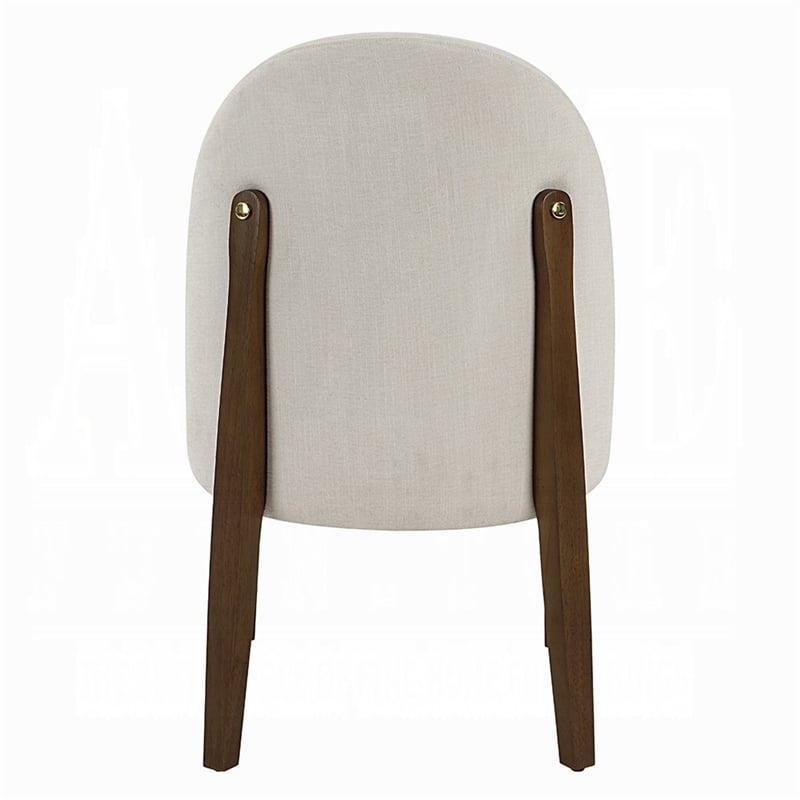 Pemberly Row Set of 2 Side Dining Chairs with Curved Back in White and Oak Brown