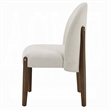 Pemberly Row Set of 2 Side Dining Chairs with Curved Back in White and Oak Brown