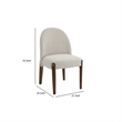 Pemberly Row Set of 2 Side Dining Chairs with Curved Back in White and Oak Brown