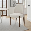 Pemberly Row Set of 2 Side Dining Chairs with Curved Back in White and Oak Brown