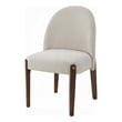 Pemberly Row Set of 2 Side Dining Chairs with Curved Back in White and Oak Brown
