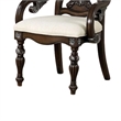 Pemberly Row Set of 2 Carved Dining Armchairs with Ornate Corbels in Dark Brown