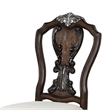 Pemberly Row Set of 2 Carved Side Dining Chairs with Upholstered Seat in Brown
