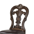Pemberly Row Set of 2 Carved Side Chairs w/ Gold Tip Crown Detail in Dark Brown