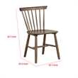 Pemberly Row Set of 2 Spindle Back Side Chairs with Molded Seat in Walnut Brown