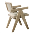 Pemberly Row Dining Side Chair Set of 2 in Brown Oak Veneer and Gray Polyester