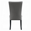 Pemberly Row Set of 2 Side Chairs w/ Gray Faux Leather & Nailhead Trim in Black