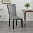 Pemberly Row Set of 2 Side Chairs w/ Gray Faux Leather & Nailhead Trim in Black