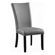 Pemberly Row Set of 2 Side Chairs w/ Gray Faux Leather & Nailhead Trim in Black