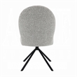 Pemberly Row Set of 2 Swivel Side Chairs with Gray Boucle & Metal Base in Black