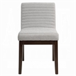 Pemberly Row 2Pc Side Chairs with Gray Linen Upholstery & Foam Cushion in Brown