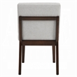 Pemberly Row 2Pc Side Chairs with Gray Linen Upholstery & Foam Cushion in Brown
