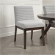 Pemberly Row 2Pc Side Chairs with Gray Linen Upholstery & Foam Cushion in Brown