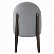 Pemberly Row Set of 2 Side Chairs w/ Gray Chenille Upholstery in Espresso Brown
