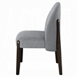Pemberly Row Set of 2 Side Chairs w/ Gray Chenille Upholstery in Espresso Brown