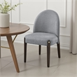 Pemberly Row Set of 2 Side Chairs w/ Gray Chenille Upholstery in Espresso Brown