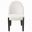 Pemberly Row Set of 2 Side Chairs w/ Beige Chenille Upholstery in Espresso Brown