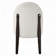 Pemberly Row Set of 2 Side Chairs w/ Beige Chenille Upholstery in Espresso Brown