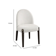 Pemberly Row Set of 2 Side Chairs w/ Beige Chenille Upholstery in Espresso Brown
