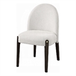 Pemberly Row Set of 2 Side Chairs w/ Beige Chenille Upholstery in Espresso Brown