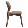 Pemberly Row Set of 2 Side Chairs w/ Light Brown Linen & Foam Padding in Walnut