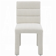 Pemberly Row Set of 2 Side Chairs with Tufted Backrest and Boucle Seat in White