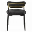 Pemberly Row Set of 2 Side Chairs with Black Chenille & Curved Backrest in Black