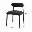 Pemberly Row Set of 2 Side Chairs with Black Chenille & Curved Backrest in Black
