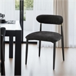 Pemberly Row Set of 2 Side Chairs with Black Chenille & Curved Backrest in Black