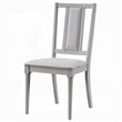 Pemberly Row Set of 2 Dining Side Chairs with Cutout Back and Linen Seat in Gray