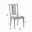 Pemberly Row Set of 2 Dining Side Chairs with Cutout Back and Linen Seat in Gray