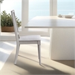 Pemberly Row Set of 2 Dining Side Chairs with Cutout Back and Linen Seat in Gray