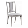 Pemberly Row Set of 2 Dining Side Chairs with Cutout Back and Linen Seat in Gray