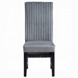 Pemberly Row 2Pc Dining Chairs with Gray Corduroy Cushion & Curved Back in Black