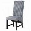 Pemberly Row 2Pc Dining Chairs with Gray Corduroy Cushion & Curved Back in Black